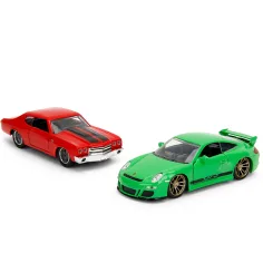 Fast & Furious Legacy Series – Dom Chevrolet Chevelle SS e Porsche 911 GT3 (997) set di modelli di auto in metallo - Jada Toys immagine 2