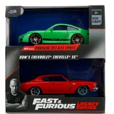 Fast & Furious Legacy Series – Dom Chevrolet Chevelle SS e Porsche 911 GT3 (997) set di modelli di auto in metallo - Jada Toys
