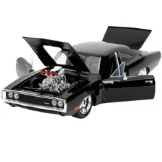 Fast & Furious: modello auto in metallo 1970 Dodge Charger con figura Dom 1/24 - Simba Toys immagine 3