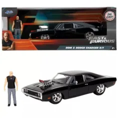 Fast & Furious: modello auto in metallo 1970 Dodge Charger con figura Dom 1/24 - Simba Toys