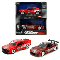 Fast & Furious: Set di auto in metallo Dom Mazda RX-7 e 1974 Mazda RX-3 – Jada Toys immagine 1