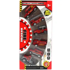 Fire Rescue: Set di 6 auto dei pompieri in scala 1/64 immagine 3