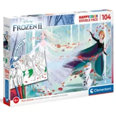 Frozen II. Doppio 2 in 1 104 pezzi puzzle colorabile a doppio lato - Clementoni