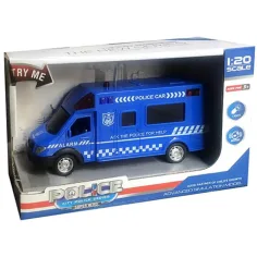 Furgone della polizia con ruote a molla con effetti di luce e suono in scala 1/20