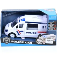 Furgone della polizia con ruote a molla con luci e suoni