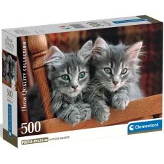 Gatti grigi puzzle compatto HQC da 500 pezzi - Clementoni