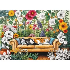 Gatti nel giardino fiorito – puzzle creativo da 500 pezzi – Trefl immagine 2