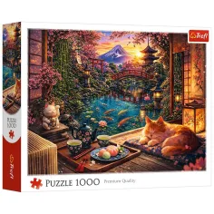 Gatto nel giardino di ciliegi puzzle 1000 pezzi - Trefl