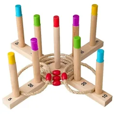 Gioco del lancio degli anelli in legno