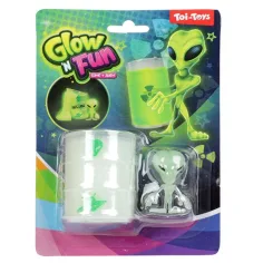 Glow'N Fun Slime Alien: Slime fluorescente in barile d'olio con figura di alieno
