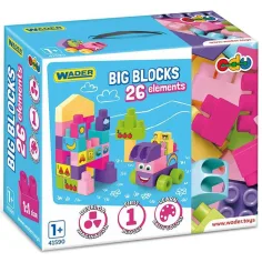 Grande set di costruzioni con elementi rosa 26 pezzi - Wader