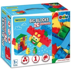 Grande set di mattoncini da costruzione con elementi blu, 26 pezzi - Wader
