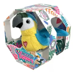Happy Yappers peluche interattivo a forma di pappagallo blu