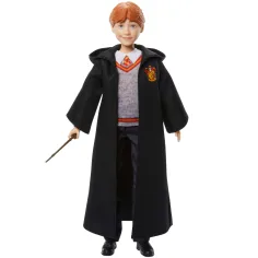 Harry Potter: Bambola Ron Weasley con mantello e bacchetta magica - Mattel immagine 2
