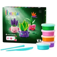 Hey Clay: Set di pasta modellabile con figure di piante – set da 15 pezzi