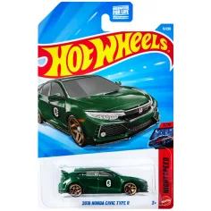 Hot Wheels: 2018 Honda Civic Type R auto giocattolo verde 1/64 – Mattel