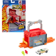 Hot Wheels: City Repair & Go officina di riparazione auto set di pista base – Mattel