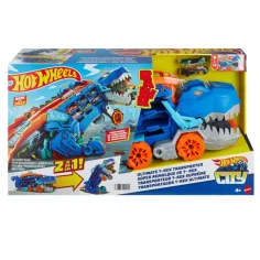Hot Wheels City: Trasformabile Ultimate Trasportatore di Auto T-Rex - Mattel