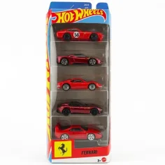 Hot Wheels Ferrari set di 5 macchinine 1/64 – Mattel