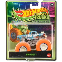 Hot Wheels Monster Trucks Bigfoot auto giocattolo luminoso al buio 1/64 - Mattel