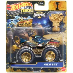 Hot Wheels Monster Trucks: Grande Morso campione auto in miniatura con trofeo 1/64 – Mattel immagine 1