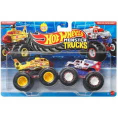 Hot Wheels Monster Trucks: Helichopper contro Rescue Rampager set di 2 auto 1/64 - Mattel
