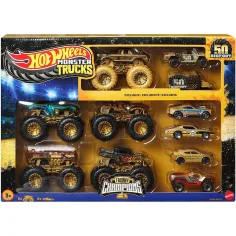 Hot Wheels Monster Trucks: Multipack di auto da corsa campione 11 pezzi - Mattel