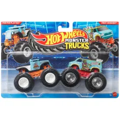 Hot Wheels Monster Trucks: Piatto Poo Poo vs Frantumatore di Frutta set di 2 auto 1/64 - Mattel