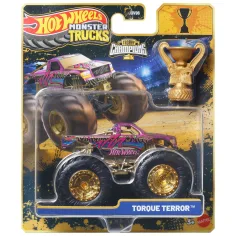 Hot Wheels Monster Trucks: Torque Terror auto da corsa con trofeo 1/64 – Mattel immagine 1