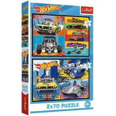 Hot Wheels - puzzle da 2 x 70 pezzi - Trefl