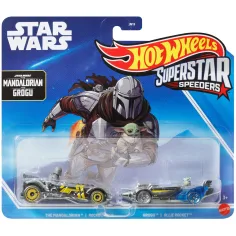 Hot Wheels: Superstar Speeders Star Wars The Mandalorian e Grogu macchina in miniatura pacchetto 2 1/64 - Mattel