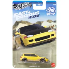 Hot Wheels: Velocità Mortale Honda Civic EG auto gialla 1/64 - Mattel