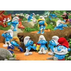 I Puffi blu divertimento nel bosco puzzle supercolor da 104 pezzi - Clementoni immagine 2