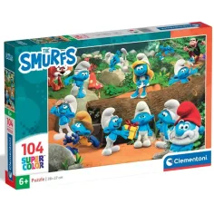 I Puffi blu divertimento nel bosco puzzle supercolor da 104 pezzi - Clementoni