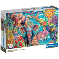 Il carnevale degli elefanti puzzle compatto HQC da 500 pezzi - Clementoni