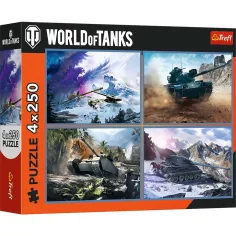Il grande tank battle puzzle 4x250 pezzi - Trefl immagine 1