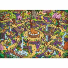 Il puzzle di qualità Premium plus 500 pezzi delle allegre capibara nel labirinto impossibile - Trefl immagine 2