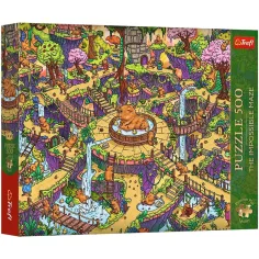 Il puzzle di qualità Premium plus 500 pezzi delle allegre capibara nel labirinto impossibile - Trefl