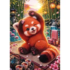 Incantevole panda rosso puzzle da 500 pezzi - Trefl immagine 2