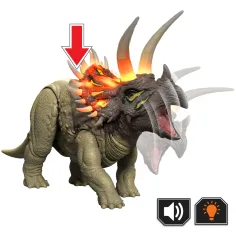 Jurassic World: Dinosauro attaccante Triceratopo con suono e luce – Mattel immagine 3