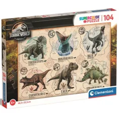 Jurassic World Puzzle Super Color 104 pezzi - Clementoni