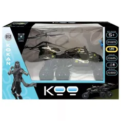 KOO: Kokan 052 auto fuoristrada radiocomandato e elicottero 2 in 1 set di gioco con illuminazione LED