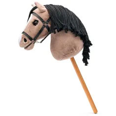 Lady Anne il cavallo hobby a dondolo marrone-beige con ciglia e criniera - Woodyland