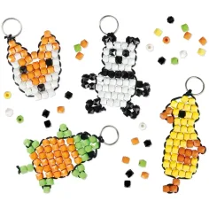 LENA: Set per creare portachiavi fai da te con perline a forma di animali immagine 2