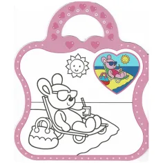 Ragazza con orecchie libro da colorare con adesivi - 1. Bicicletta immagine 2