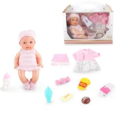 Little Darling bambola con suono e 8 accessori 30cm