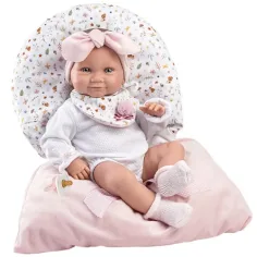 Llorens: bambola neonata femmina da 38 cm con sacco nanna rosa immagine 3