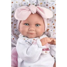 Llorens: bambola neonata femmina da 38 cm con sacco nanna rosa immagine 4