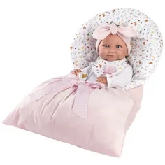 Llorens: bambola neonata femmina da 38 cm con sacco nanna rosa immagine 1