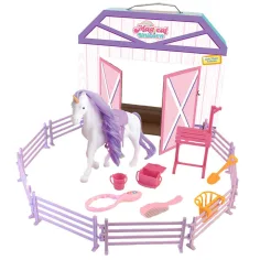 Luna: Fantasy Dream set di gioco unicorno con stalla, recinto e accessori immagine 2